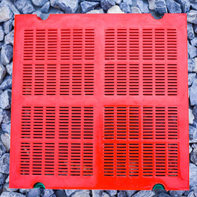 สกรีนการขุดหินหินยืดหยุ่นสูงใหม่ Mesh เครื่องสั่น Polyurethane Pu Screen แบบเส้นตรง